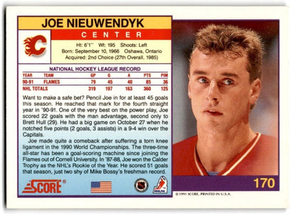 1991-92 Score Joe Nieuwendyk Calgary Flames #170