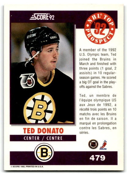 1992-93 Score Canadian Ted Donato Boston Bruins #479