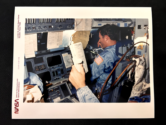 NASA Space Shuttle STS-41D PLT Michael L. Coats red number Kodak paper photo