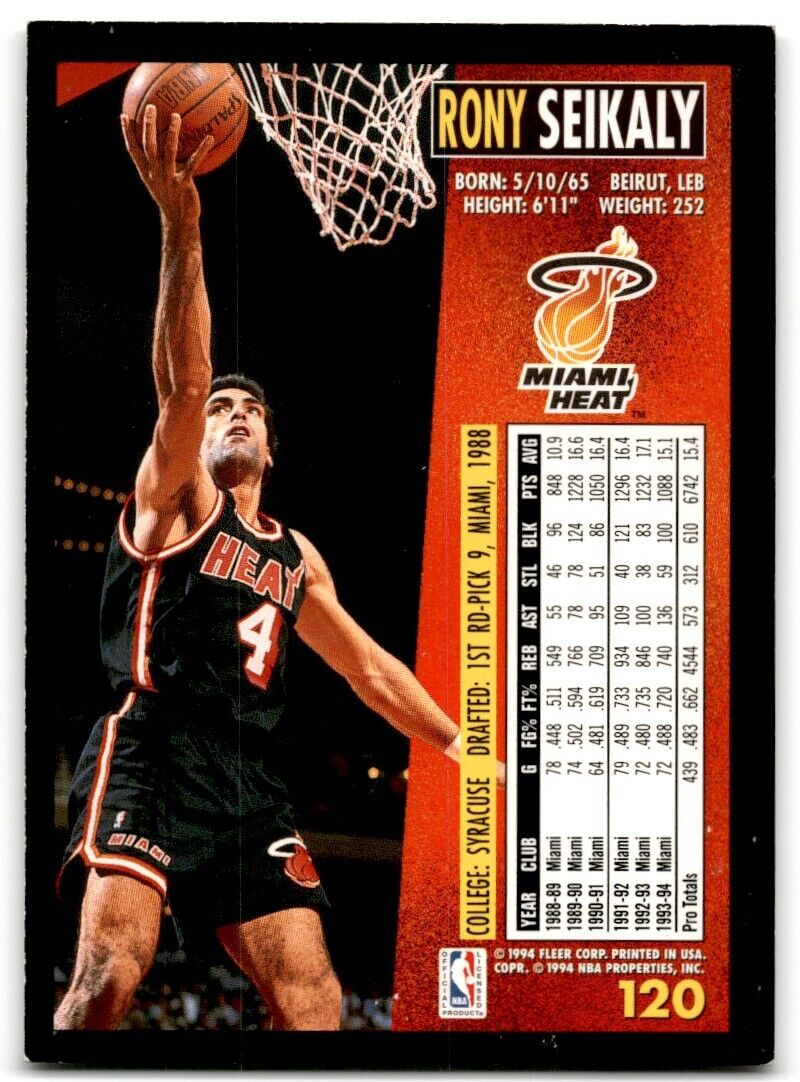 1994-95 Fleer Rony Seikaly Miami Heat #120