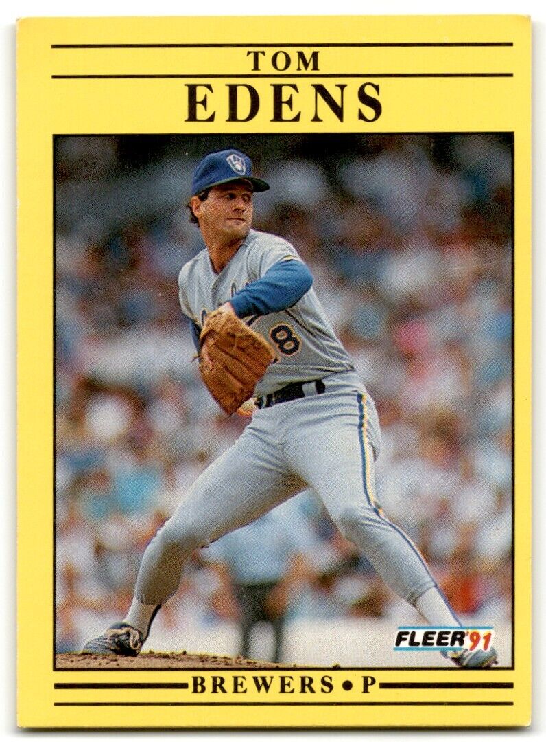 1991 Fleer Tom Edens Milwaukee Brewers #582