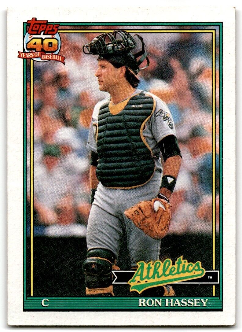 1991 Topps Ron Hassey Oakland Athletics #327