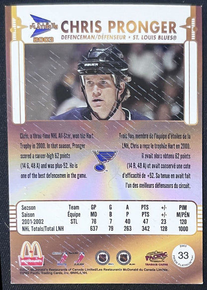 2001-02 Pacific McDonald's Chris Pronger St. Louis Blues #33