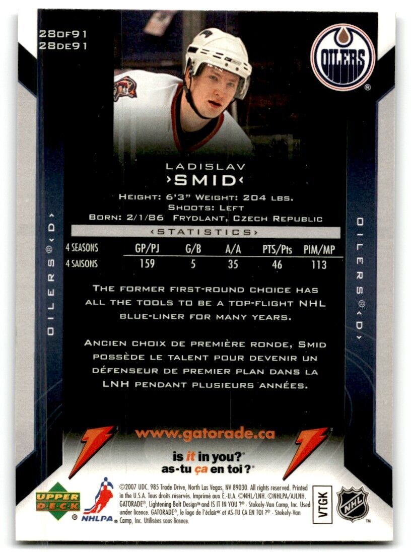 2006-07 Upper Deck Gatorade Ladislav Smid Edmonton Oilers #28