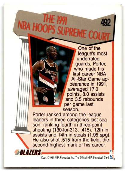 1991-92 Hoops Terry Porter Portland Trail Blazers #492