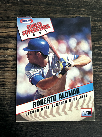 1995 Kraft Singles Superstars Roberto Alomar Pop-Up #1 of 30 Blue Jays