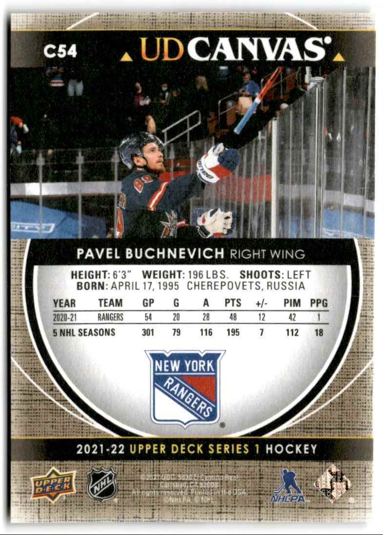 2021-22 Upper Deck UD Canvas Pavel Buchnevich New York Rangers #C54