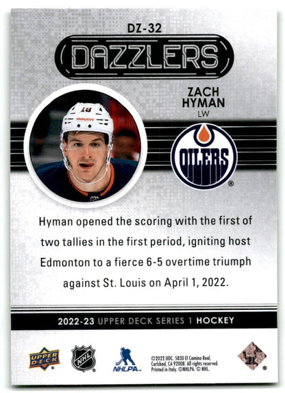 2022-23 Upper Deck Dazzlers Zach Hyman Edmonton Oilers #DZ-32