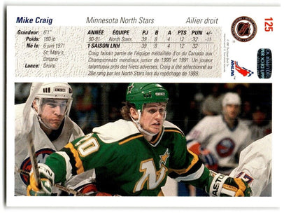 1991-92 Upper Deck Mike Craig Minnesota North Stars #125