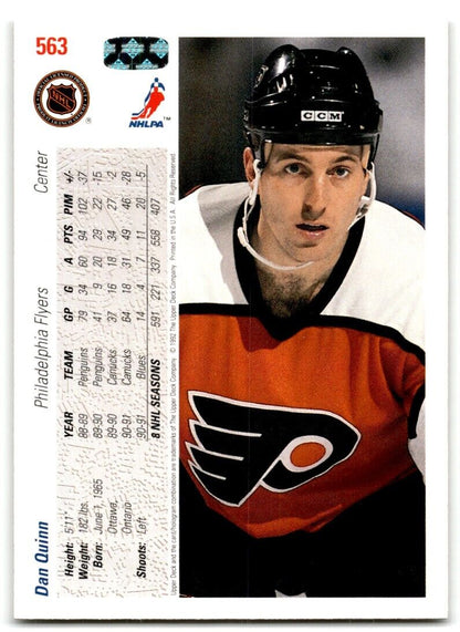 1991-92 Upper Deck Dan Quinn Philadelphia Flyers #563