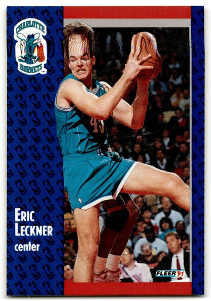 1991-92 Fleer Eric Leckner Charlotte Hornets #21