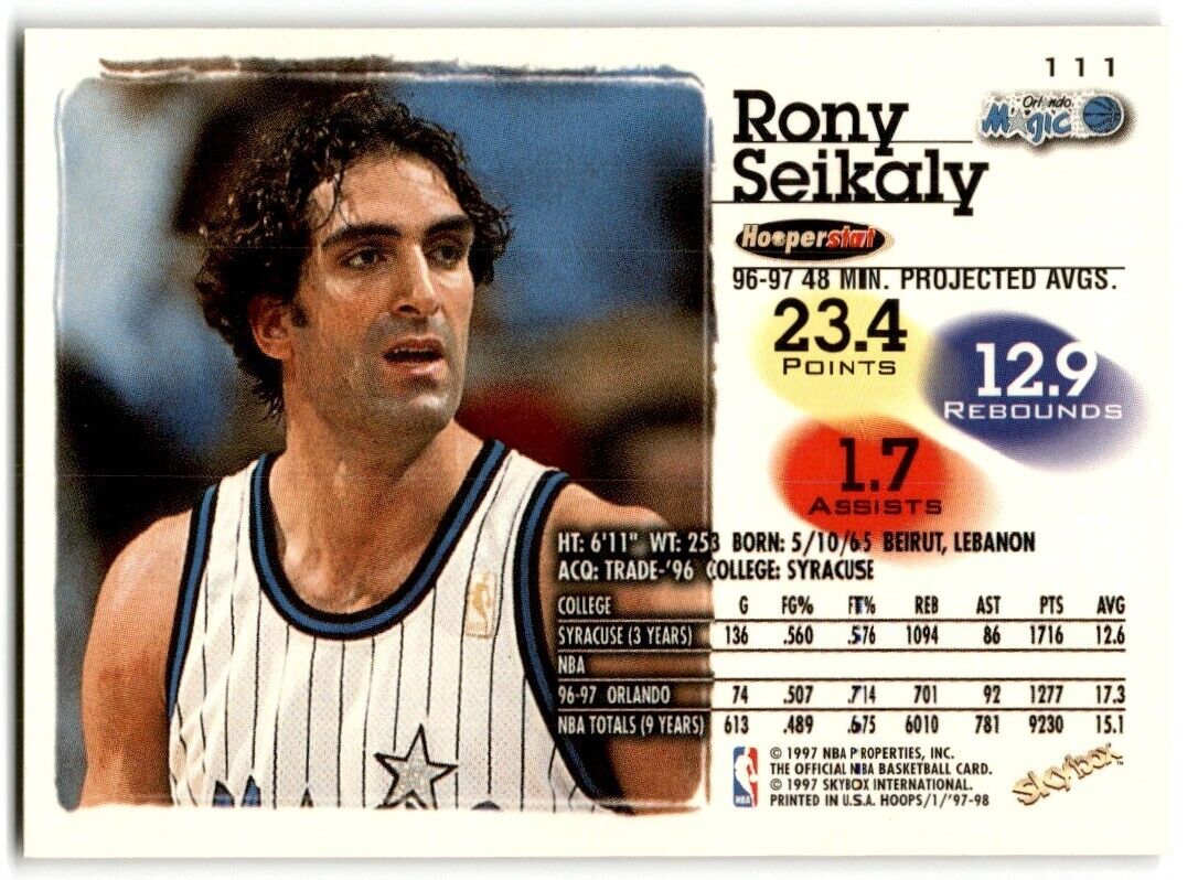 1997-98 Hoops Rony Seikaly Orlando Magic #111