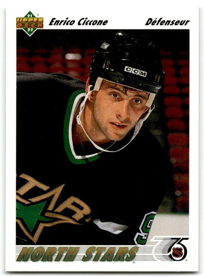 1991-92 Upper Deck French Enrico Ciccone Rookie Minnesota North Stars #51