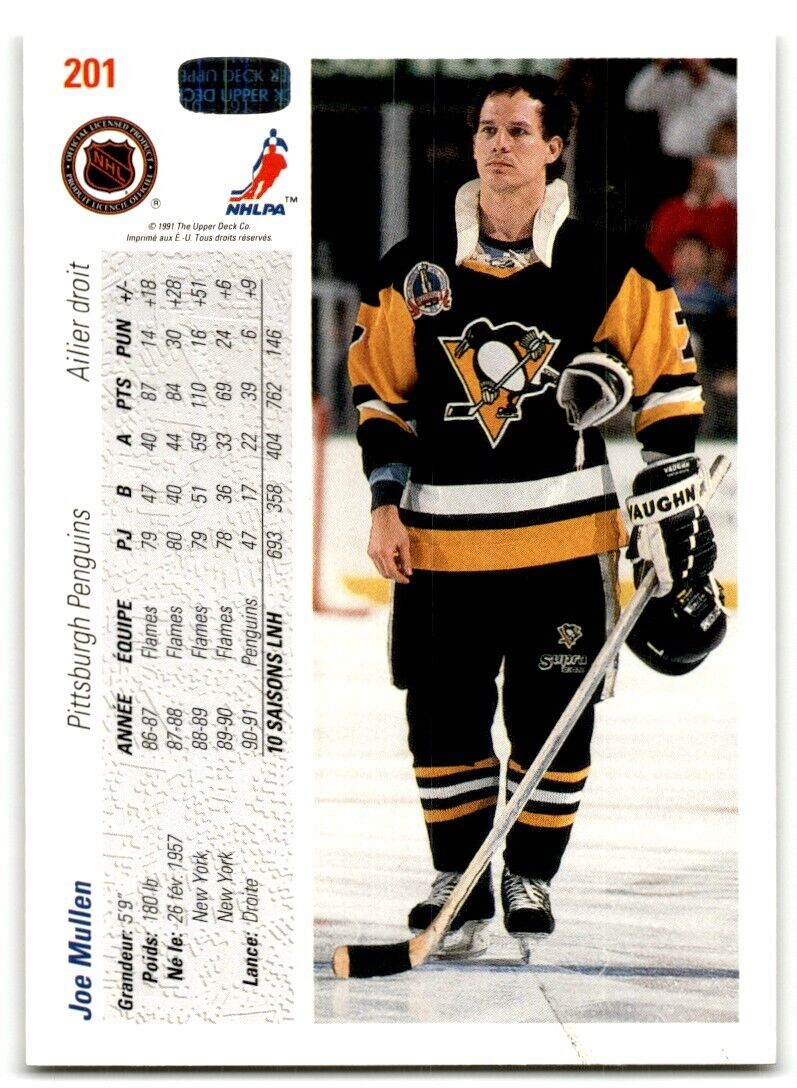 1991-92 Upper Deck French Joe Mullen Pittsburgh Penguins #201