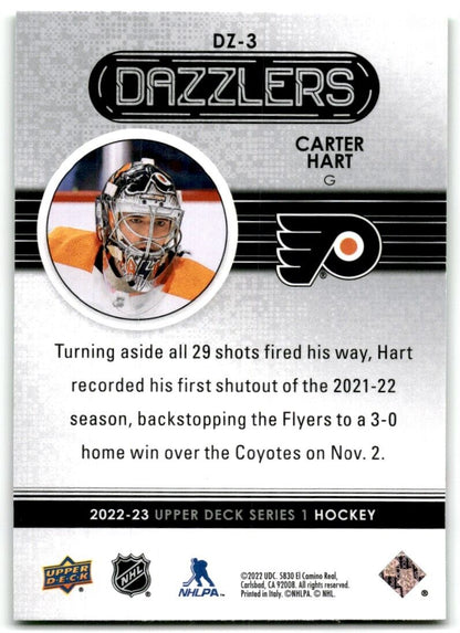 2022-23 Upper Deck Dazzlers green Carter Hart Philadelphia Flyers #DZ-3