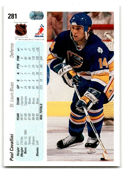 1990-91 Upper Deck Paul Cavallini St. Louis Blues #281