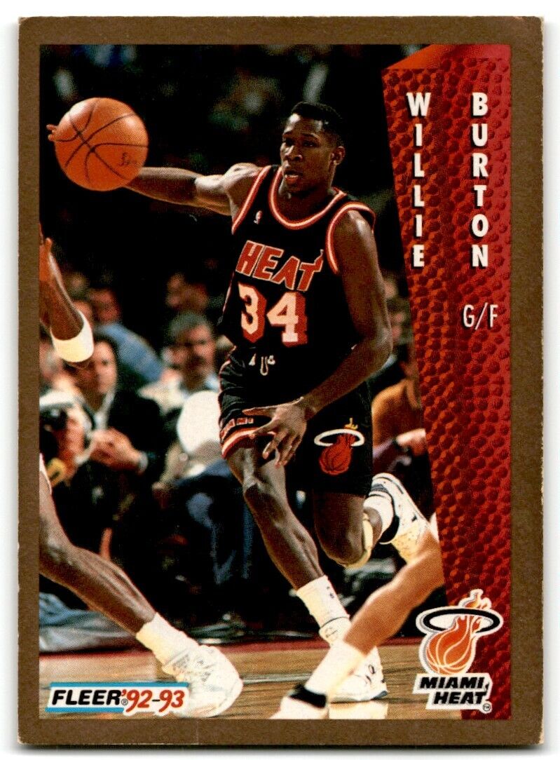 1992-93 Fleer Willie Burton Miami Heat #115