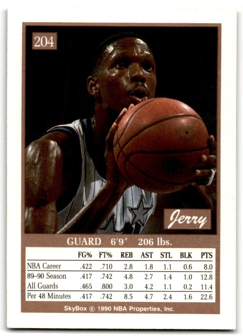 1990-91 SkyBox Jerry Reynolds Orlando Magic #204