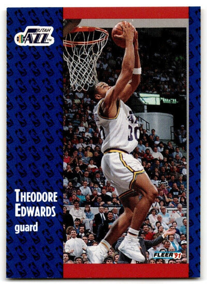 1991-92 Fleer Theodore Edwards Utah Jazz #199