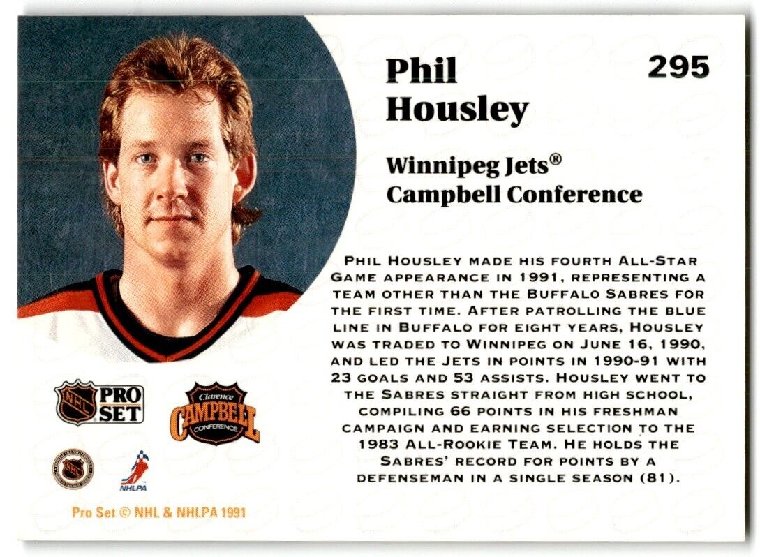 1991-92 Pro Set French Phil Housley Winnipeg Jets #295