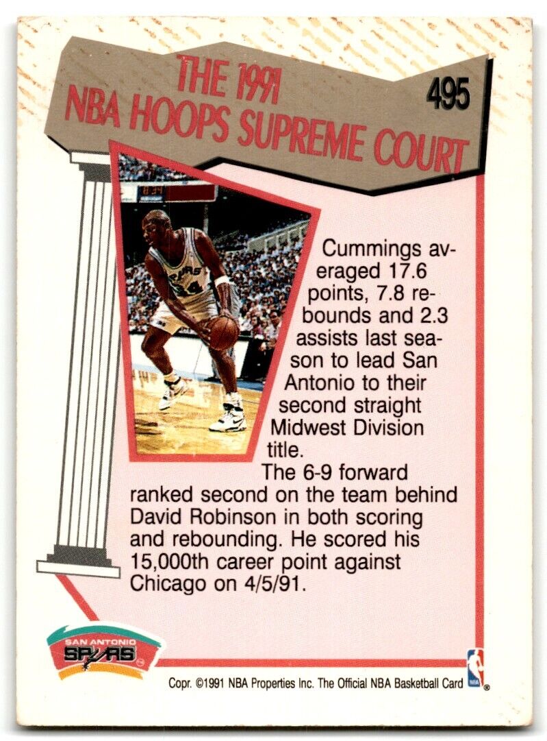 1991-92 Hoops Terry Cummings San Antonio Spurs #495