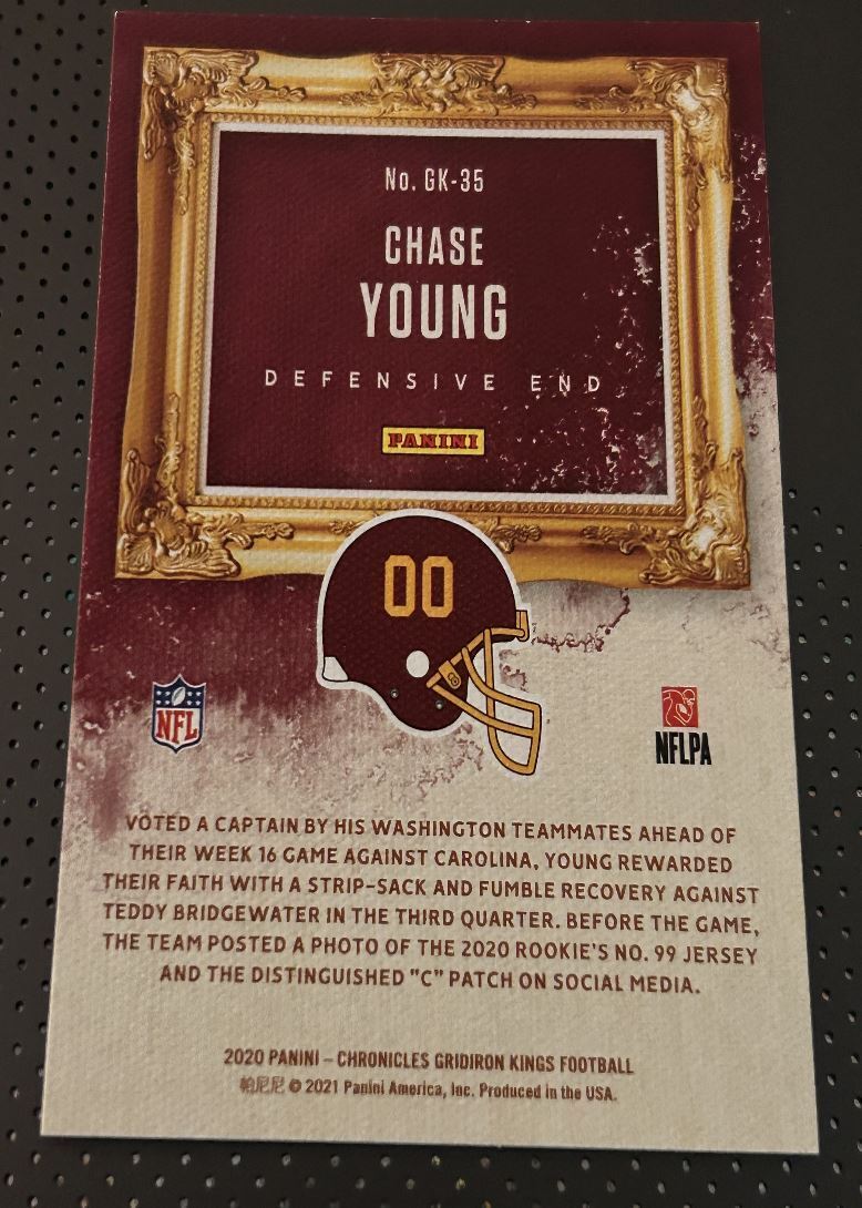 2020 Panini Chronicles Gridiron Kings Chase Young Rookie Washington Football