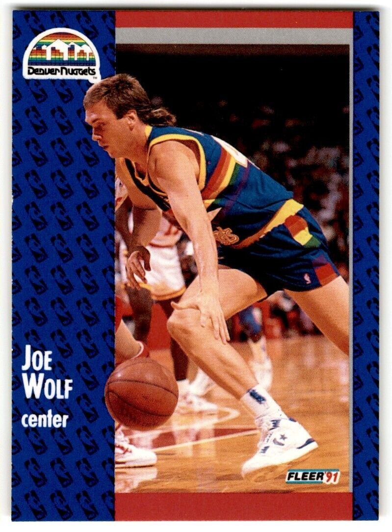 1991-92 Fleer Joe Wolf Denver Nuggets #55