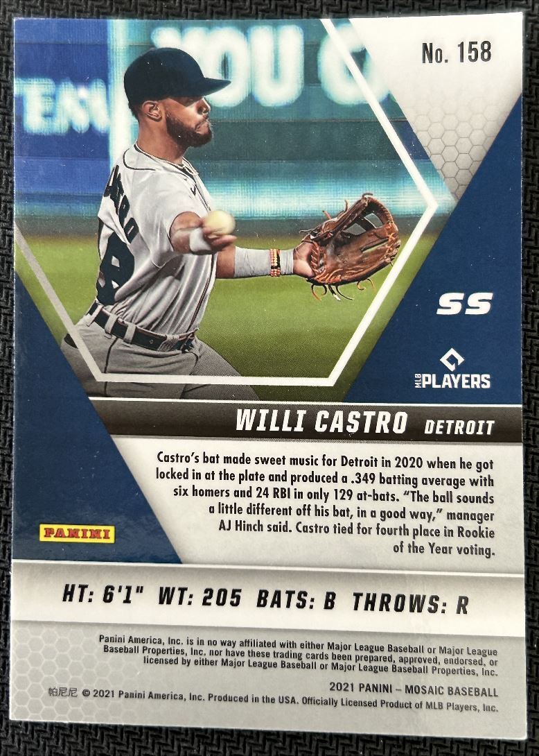 2021 Panini Mosaic Willi Castro Detroit Tigers #158