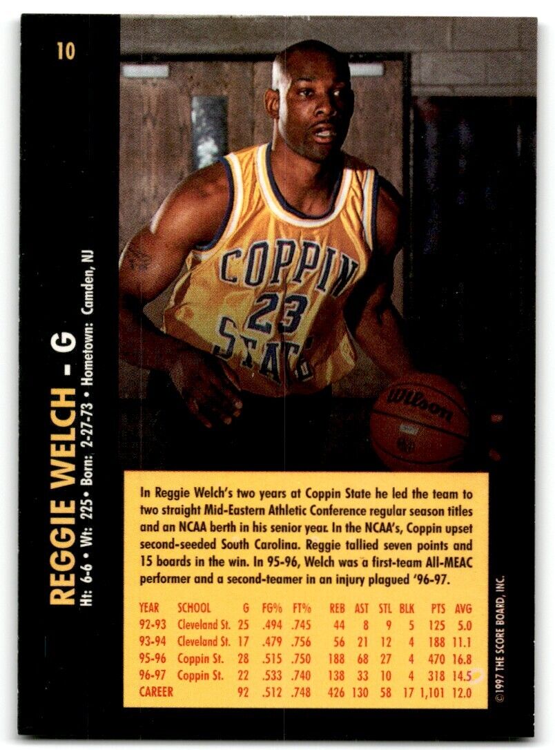 1997-98 Score Board Rookies Reggie Welch Coppin State Eagles #10