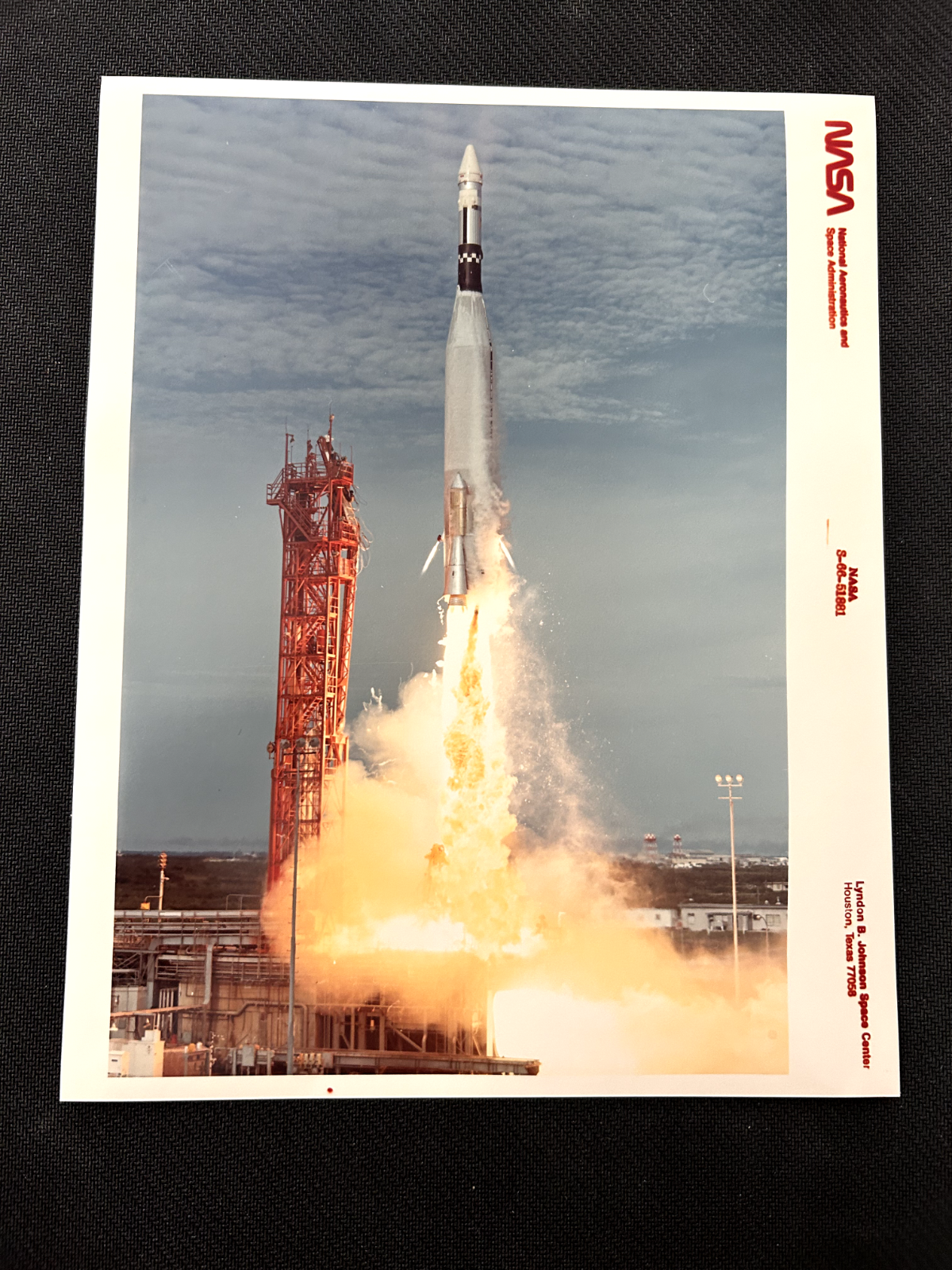 NASA Gemini 11 - GT-11 Agena lift-off red numbered S66-51881 Kodak photo