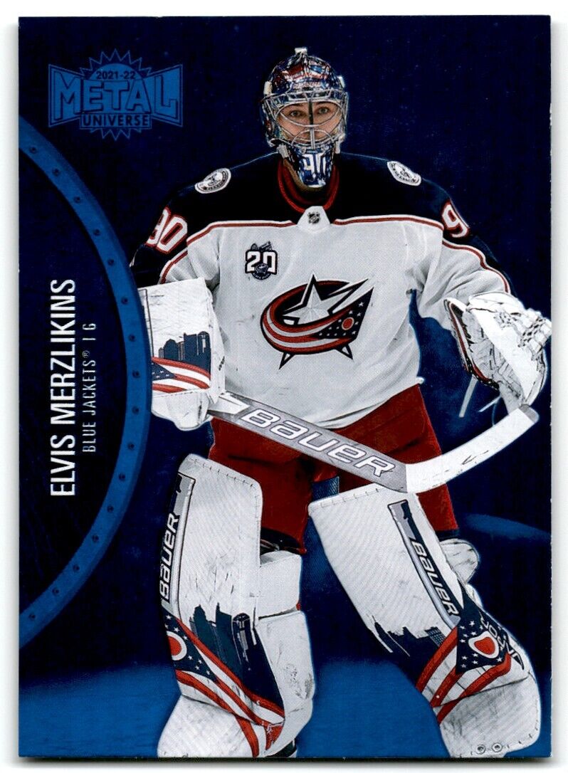 2021-22 Skybox Metal Universe Elvis Merzlikins Columbus Blue Jackets #44