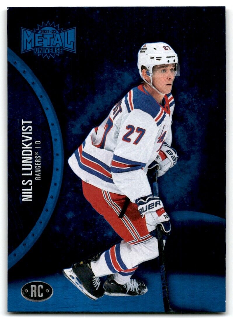 2021-22 Skybox Metal Universe Nils Lundkvist Rookie New York Rangers #189