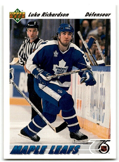 1991-92 Upper Deck French Luke Richardson Toronto Maple Leafs #418