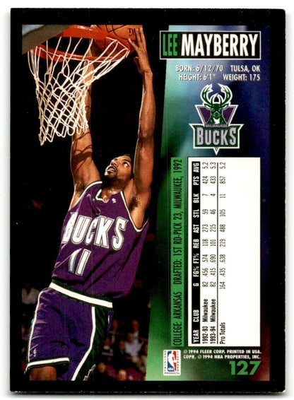 1994-95 Fleer Lee Mayberry Milwaukee Bucks #127