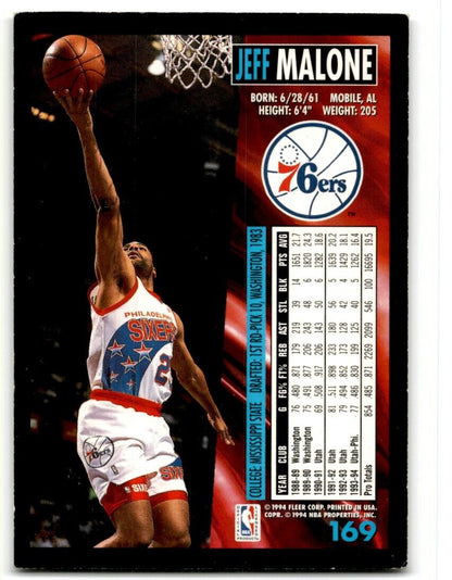 1994-95 Fleer Jeff Malone Philadelphia 76ers #169