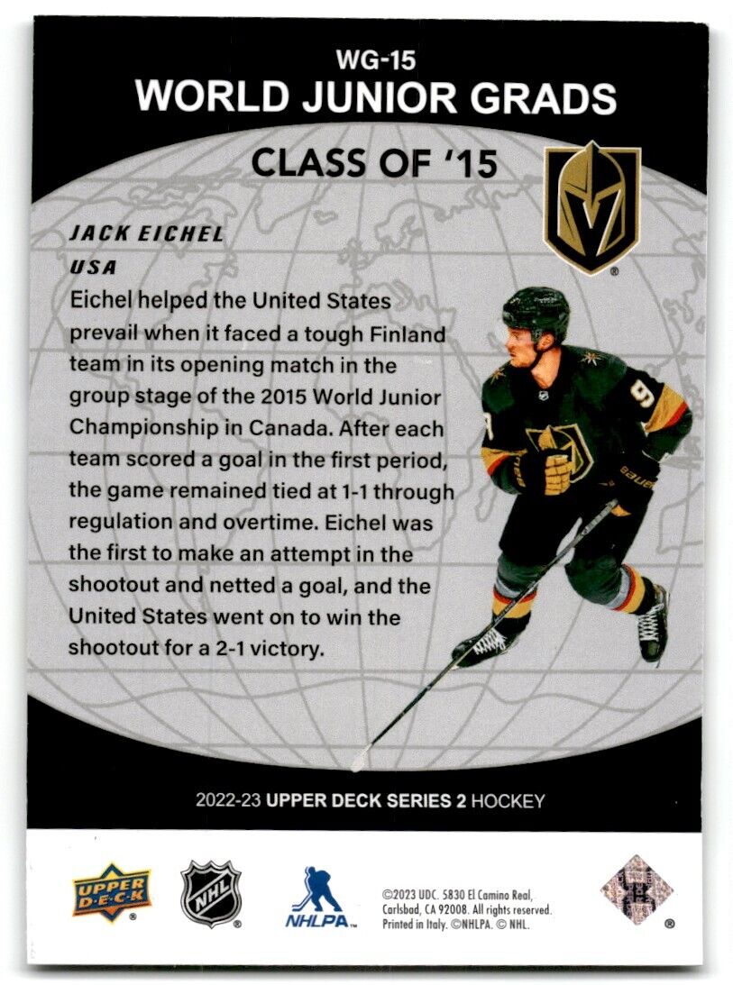 2022-23 Upper Deck World Junior Grads Jack Eichel Vegas Golden Knights #WG-15