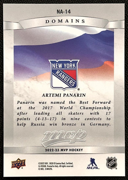 2022-23 Upper Deck MVP Domains Artemi Panarin New York Rangers #NA-14