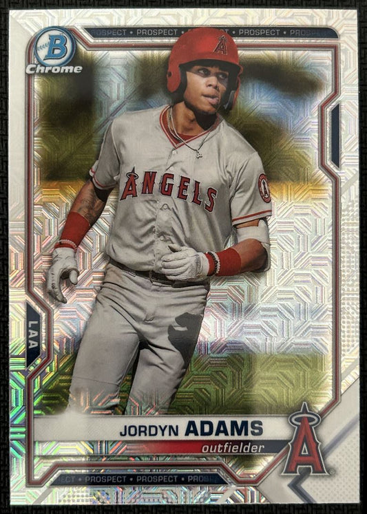 2021 Bowman Chrome Prospects Mojo Refractor Jordyn Adams Los Angeles Angels