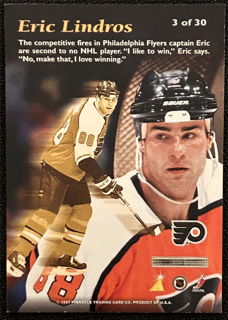 1996-97 Pinnacle Mint Bronze Eric Lindros Philadelphia Flyers #3