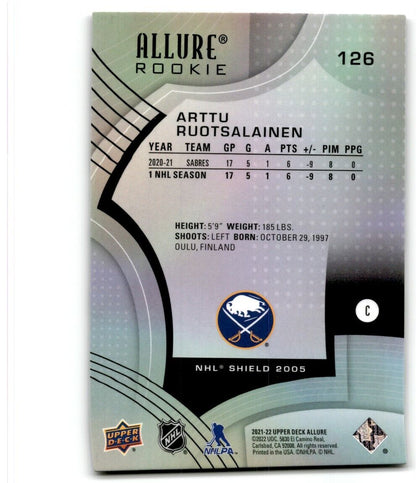 2021-22 Upper Deck Allure Arttu Ruotsalainen Rookie Buffalo Sabres #126