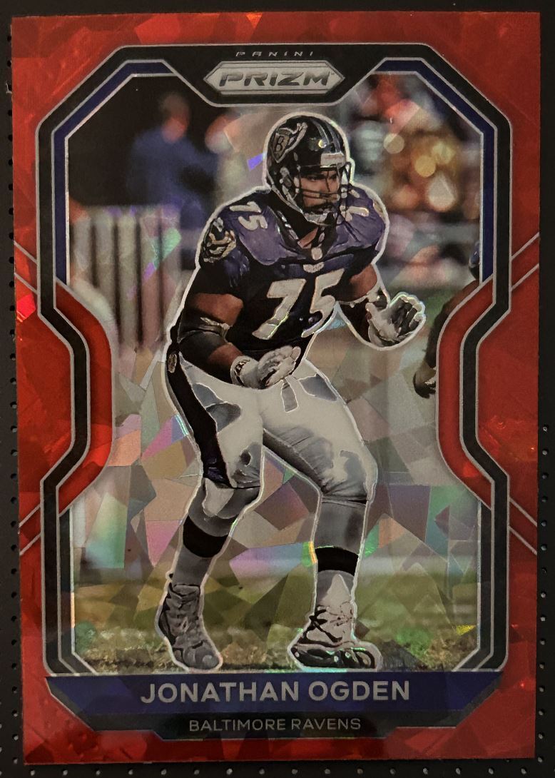 2020 Panini Prizm Red Ice Jonathan Ogden Baltimore Ravens #45 Parallel