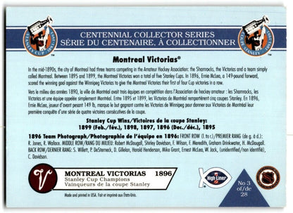 1991-92 Centennial Collector Series Montreal Victorias Montreal Victorias #3