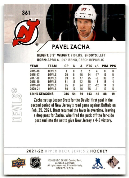 2021-22 Upper Deck Pavel Zacha New Jersey Devils #361