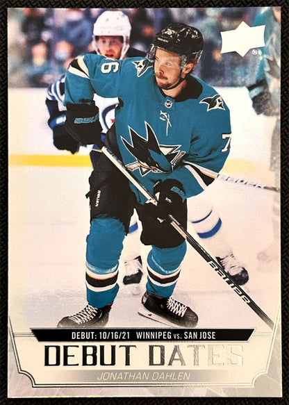 2022-23 Upper Deck Debut Dates Jonathan Dahlen San Jose Sharks #DD-10