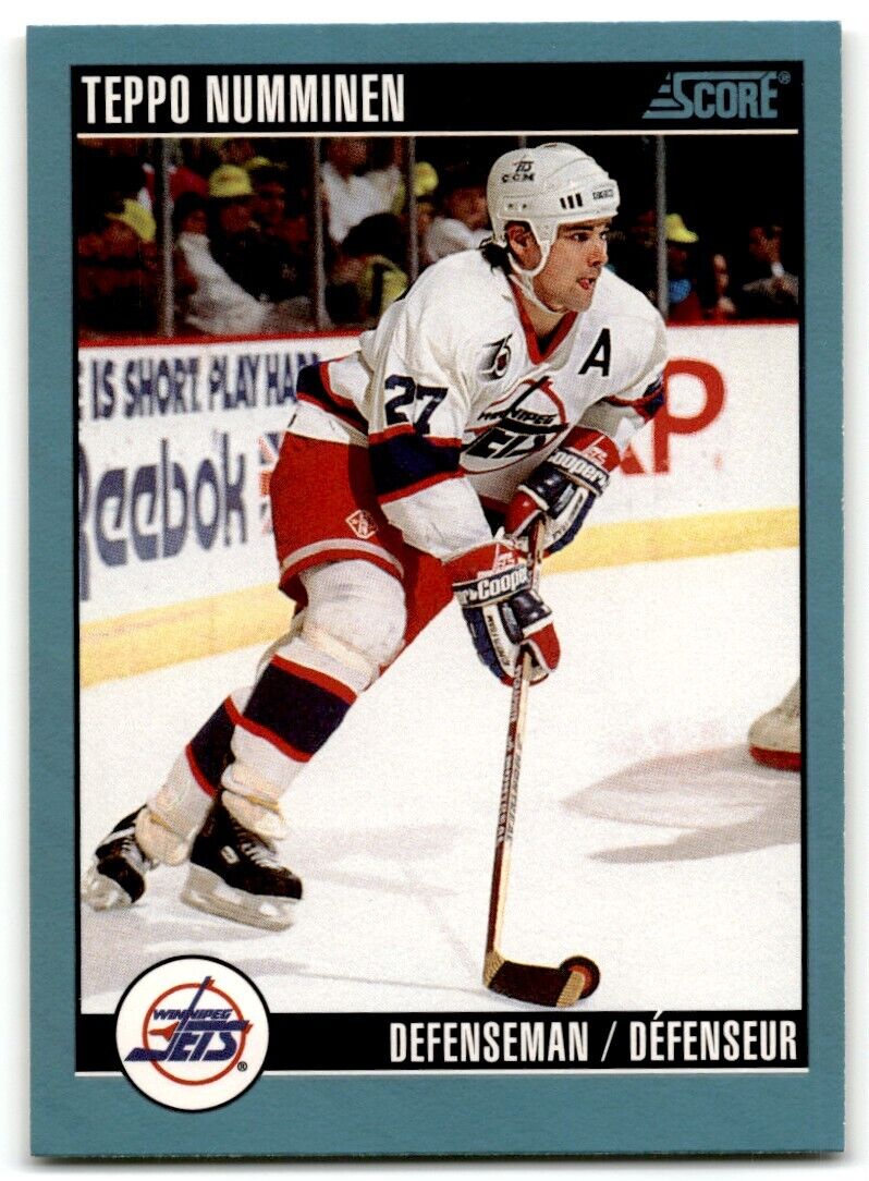 1992-93 Score Teppo Numminen Winnipeg Jets #102