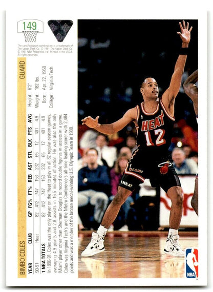 1991-92 Upper Deck Bimbo Coles Cleveland Cavaliers #149