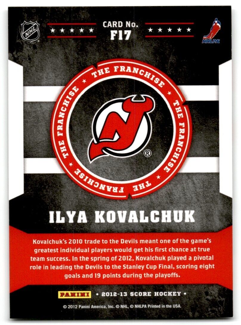 2012-13 Score The Franchise Ilya Kovalchuk New Jersey Devils #F17