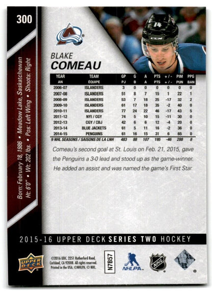 2015-16 Upper Deck Blake Comeau Colorado Avalanche #300