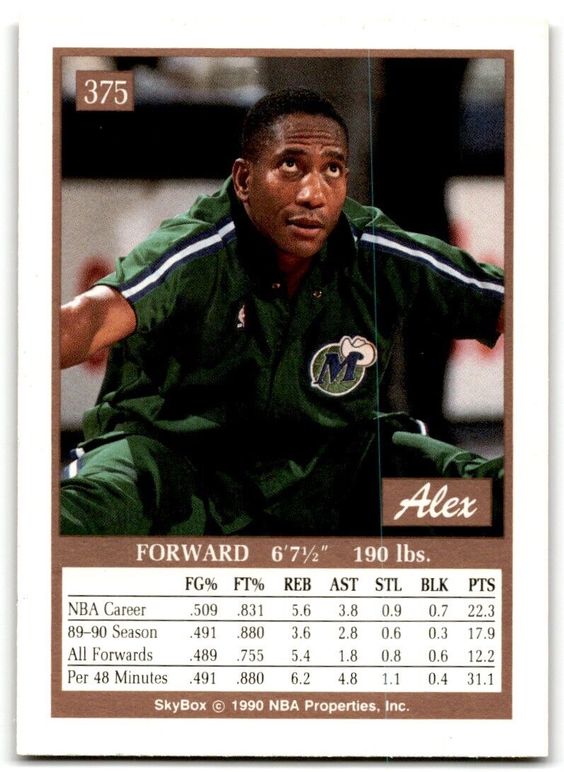 1990-91 SkyBox Alex English Dallas Mavericks #375