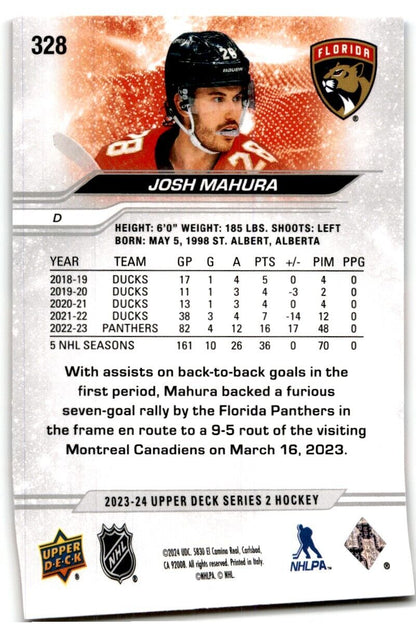 2023-24 Upper Deck Josh Mahura Florida Panthers #328